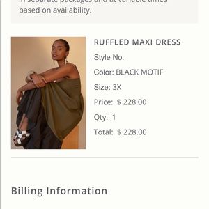 Olive green anthro ruffled maxi dress